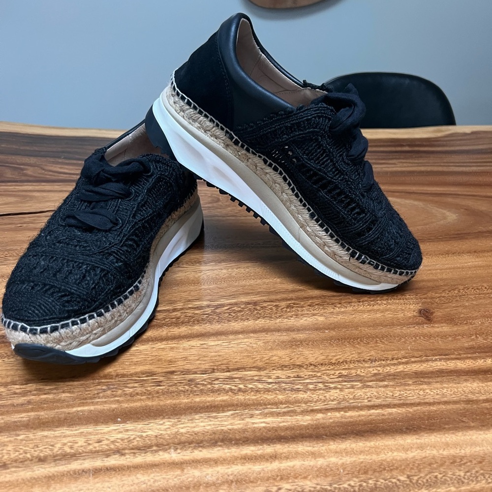 Gaimo Elegant Leather,Suede & Woven Espadrille Sneakers